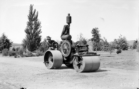 McDonald Imperial Super Diesel Road Roller at work preparing a street
