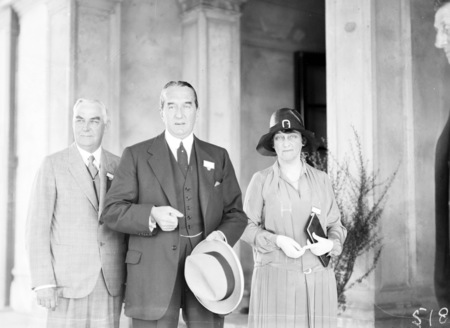 Second Conference of 65th District of Rotary. Delegates at Albert Hall. The Rt Hon Stanley Melbourne Bruce, Mrs Bruce and a member of the executive committee.