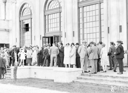 Second Conference of 65th District of Rotary. Delegates outside Albert Hall.