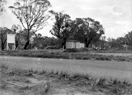 Site for the Australian  Institute of Anatomy, McCoy Circle, Acton with first excavations and temporary buildings