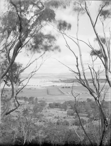 View from Mt Ainslie along Anzac Parade  to Parliament House. Site for the Australian War Memorial in front