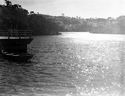 Cotter dam and valve tower, upstream