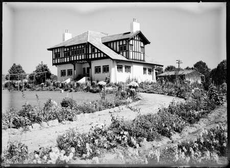  Westridge House Home of the Principal of the Australian Forestory School, Mr. C Lanepoole Banks Street, Yarralumla, with well developed gardens.