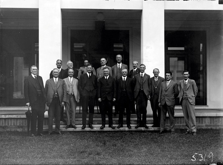 Group photograph of Country Party Members of Parliament including Sir Earle Page and Sir John McEwen