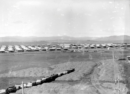 The Causeway from Kingston Railway Station showing heaps of spoil