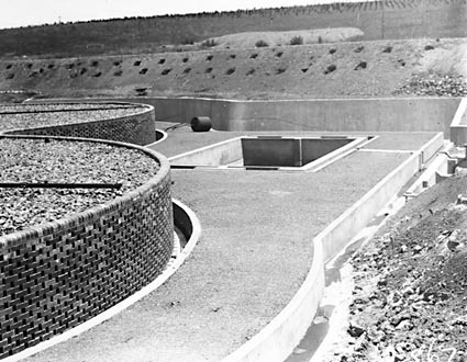 Weston Creek sewerage treatment works - Trickling filters complete