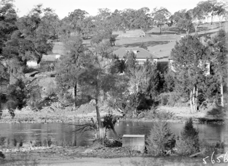 Murrumbidgee River and Cotter Pump House and Transformer House from western bank of the river.