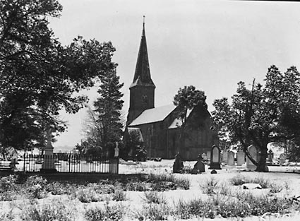 Record fall of snow - St John's Church yard under snow