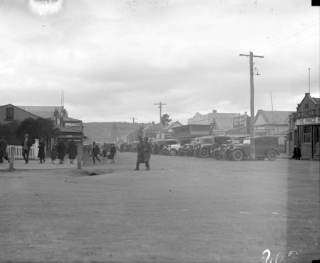 Right side of Monaro Street, Queanbeyan looking north from intersection of Monaro and Lowe Streets.
