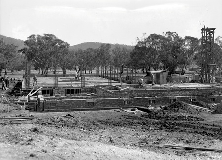 Australian Institute of Anatomy, footings  under construction, McCoy  Circle, Acton