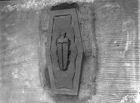 Decorative Entomology plaque on the outer walls of the CSIR Laboratory Building, Clunies Ross Street, Black Mountain.