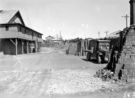 Brickworks kilns on left,finished product on the right, Yarralumla