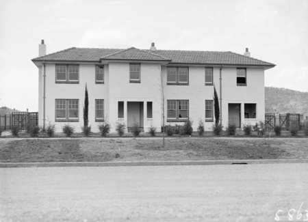 Two story semi detached house, Booroondara Street, Reid.