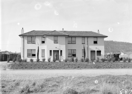 Two story semi-detached house, Booroondara Street, Reid.