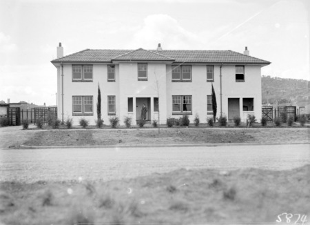Two story semi-detached house, Booroondara Street, Reid.