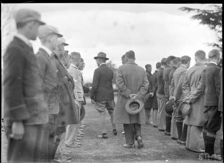 Governor-General, Lord Stonehaven, with group of visiting school boys.