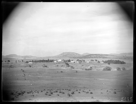 Government House and outbuildings, Govenor Generals Residence, Yarralumla, from the east, Molonglo River in front.