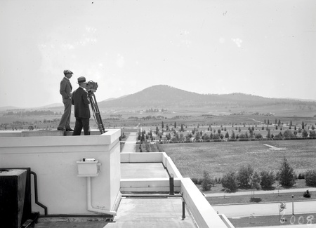 Photographs from  the roof of Parliament House, Mt. Ainslie behind