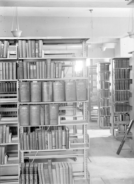 Parliamentary Library books on book shelves