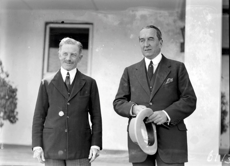 Rt Hon S.M Bruce Retiring Prime Minister and Lord Stonehaven, Governor General at Government House, Yarralumla