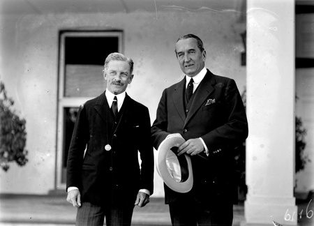 Rt Hon S.M Bruce Retiring Prime Minister and Lord Stonehaven, Governor General at Government House, Yarralumla