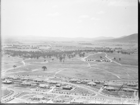 Aerial view from over Forrest looking towards Civic Centre.
