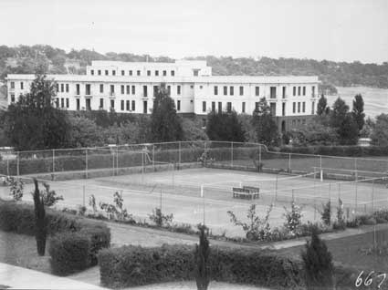 Parliamentary Tennis courts and West Block Offices  from Parliament House