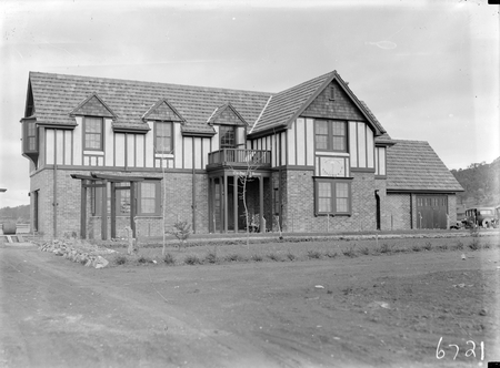 The Dial House, home of Dr. R. J. Tillyard, Head of Entymology, CSIR, 2 Moresby Street, Red Hill. Note, sundial on the front facade of the house.