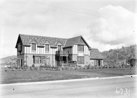 'The Dial House' Home of Dr. R. J. Tillyard, Head of Entymology, CSIR, 2 Moresby Street, Red Hill. Note, sundial on the front facade of the house.