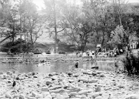 Swimming Pool at the confluence of the Cotter and Paddy River. Water was deep, cold and dangerous.