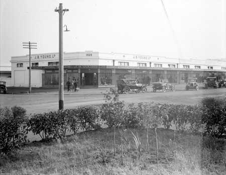 J B Youngs store at Kingston with motor vehicles