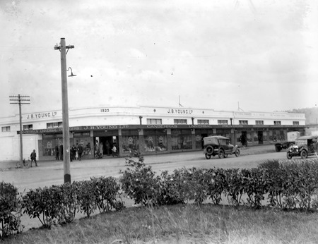 J B Youngs store at Kingston with motor vehicles