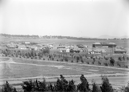 Telopea Park, Brassey House and Telopea Park School from the Kingston Power Station