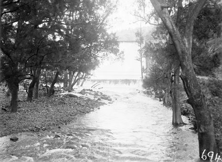 Cotter River below the dam wall and stilling pond.