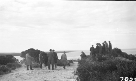 Murray River Commissioners and others viewing the Murray River at Goolwa.