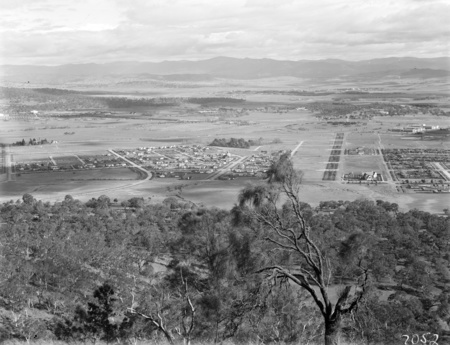 View from Mt Ainslie over Ainslie Avenue including Reid, Braddon and Civic Centre etc, Ainslie Hotel and Gorman House, Reid to the right.