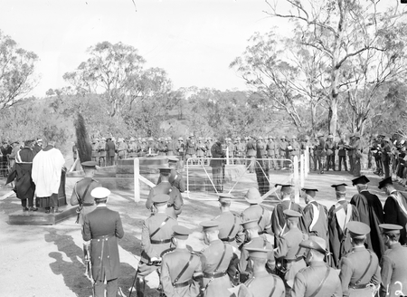 Ceremony at General Bridge's grave, Mt Pleasant (Duntroon).