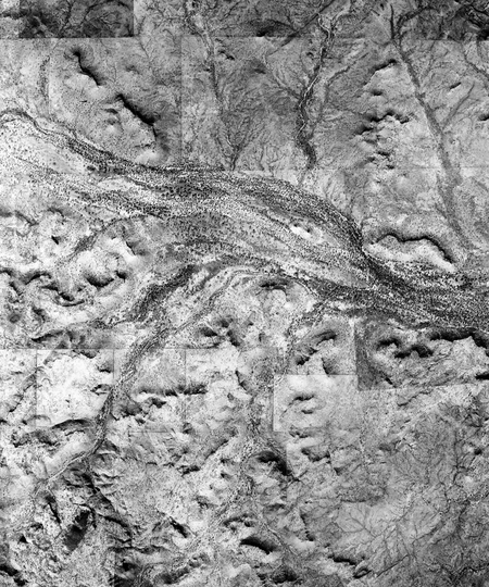 Copy of aerial photograph of a river somewhere.