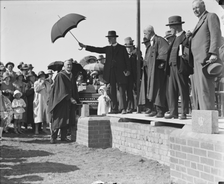 Ceremony of the laying of the Foundation Stone of the Methodist National Memorial Church, Reid.