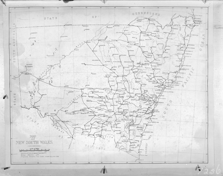 Map of NSW showing proposed 'Riverina, New State'. Shown in pink on original map.