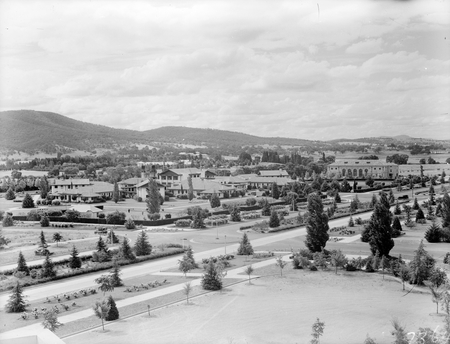 Commonwealth Avenue, Hotel Canberra and Albert Hall from West Block Offices.