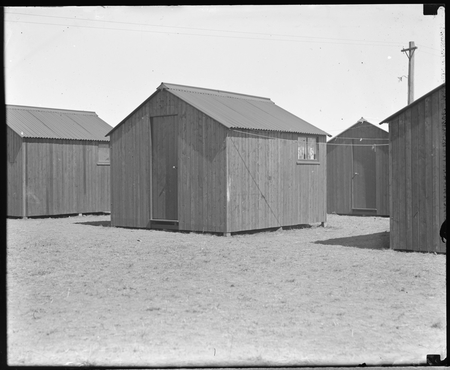 Workmen's huts which replaced tents.