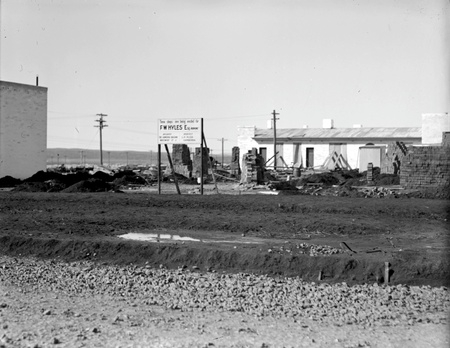 Kingston construction site with notice' Shops for FW Hyles'
