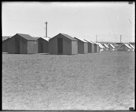 Workmen's huts and tents.