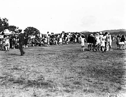 Crowds at a school sports day, Acton Sports Ground.