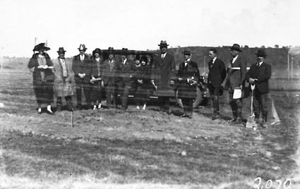 Tree planting ceremony in Commonwealth Avenue by members of the Town Planning Association