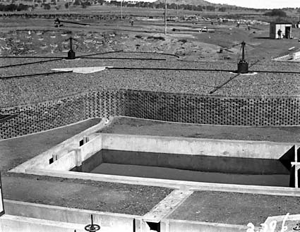 Weston Creek Sewerage Treatment Works.Trickling filters and activated sludge tanks