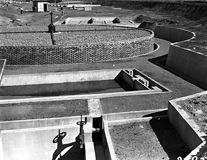 Weston Creek Sewerage Treatment Works.Trickling filters and activated sludge tanks