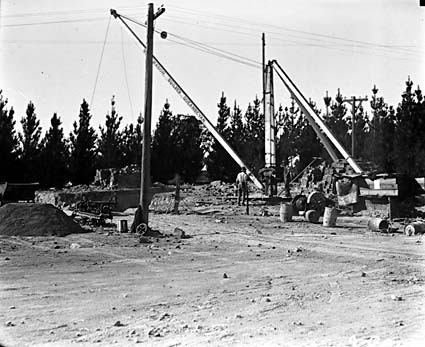Construction site with Gantry Crane marked Mason, Builder, Queanbeyan