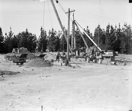 Construction site with Gantry Crane marked Mason, Builder, Queanbeyan.